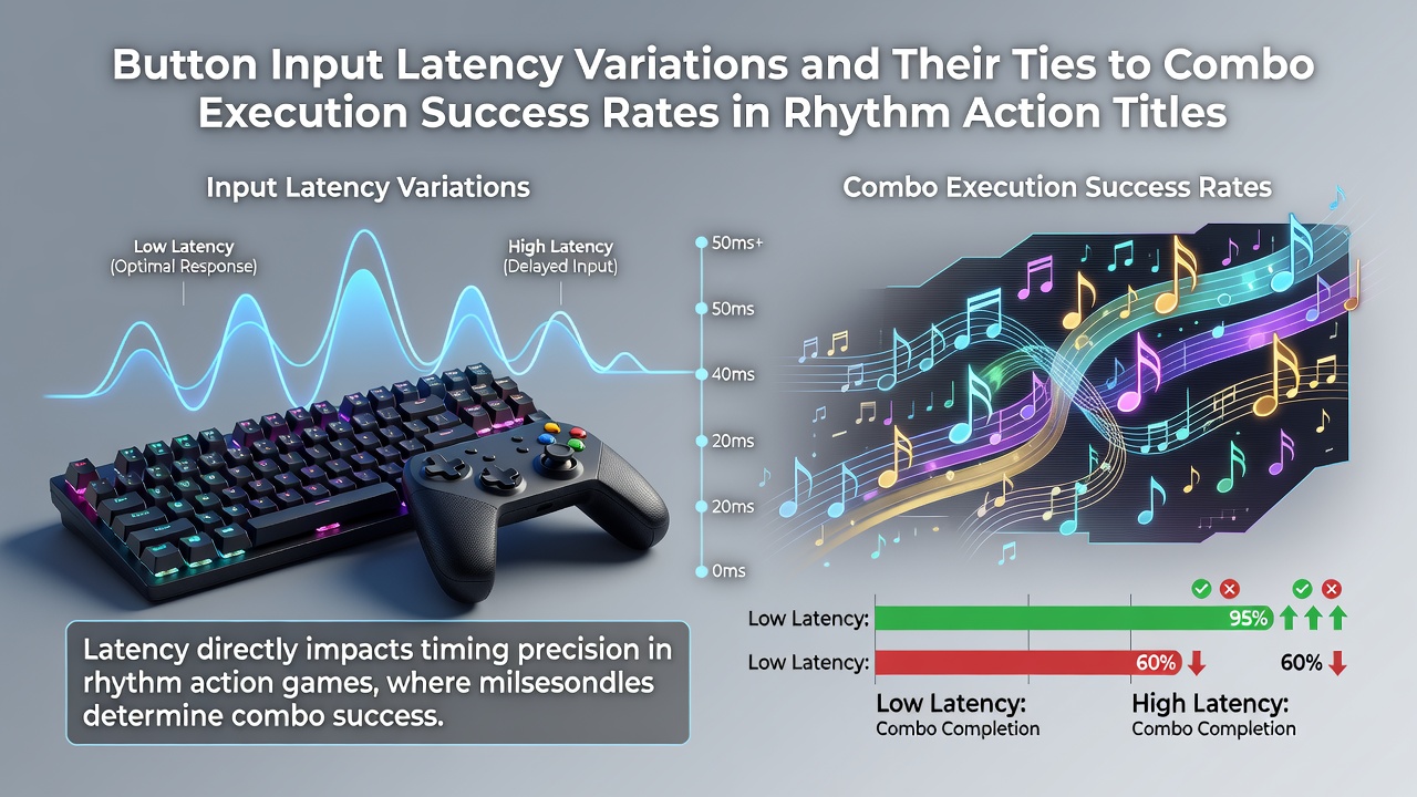 Graph comparing combo success rates and input latency measurements across different gaming platforms