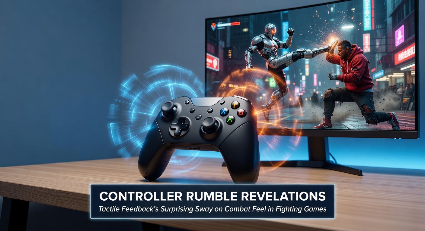 Close-up of an Xbox Elite controller in action during a Tekken match, vibrations rippling through the grips as a launcher connects