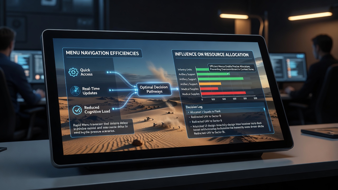 Close-up view of an efficient menu interface in a boutique-developed tactical strategy game showing resource allocation options during combat